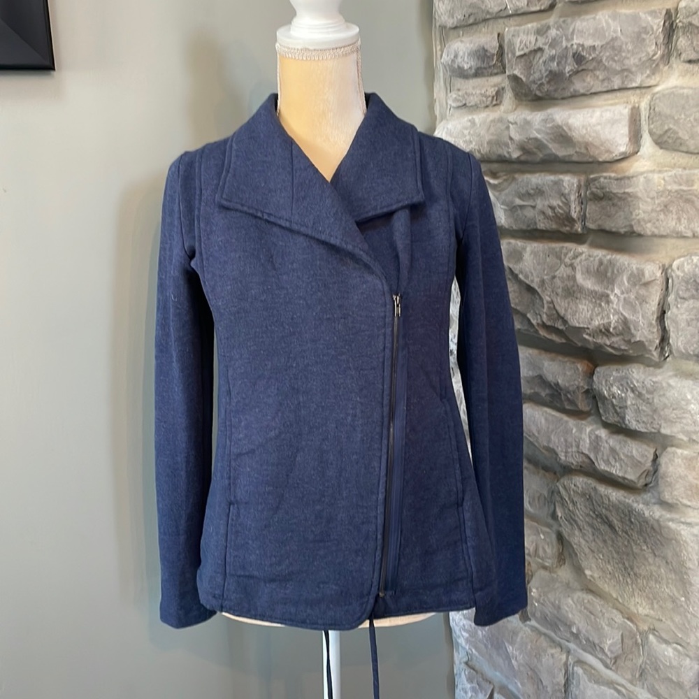 H by Bordeaux, blue moto jacket, XS